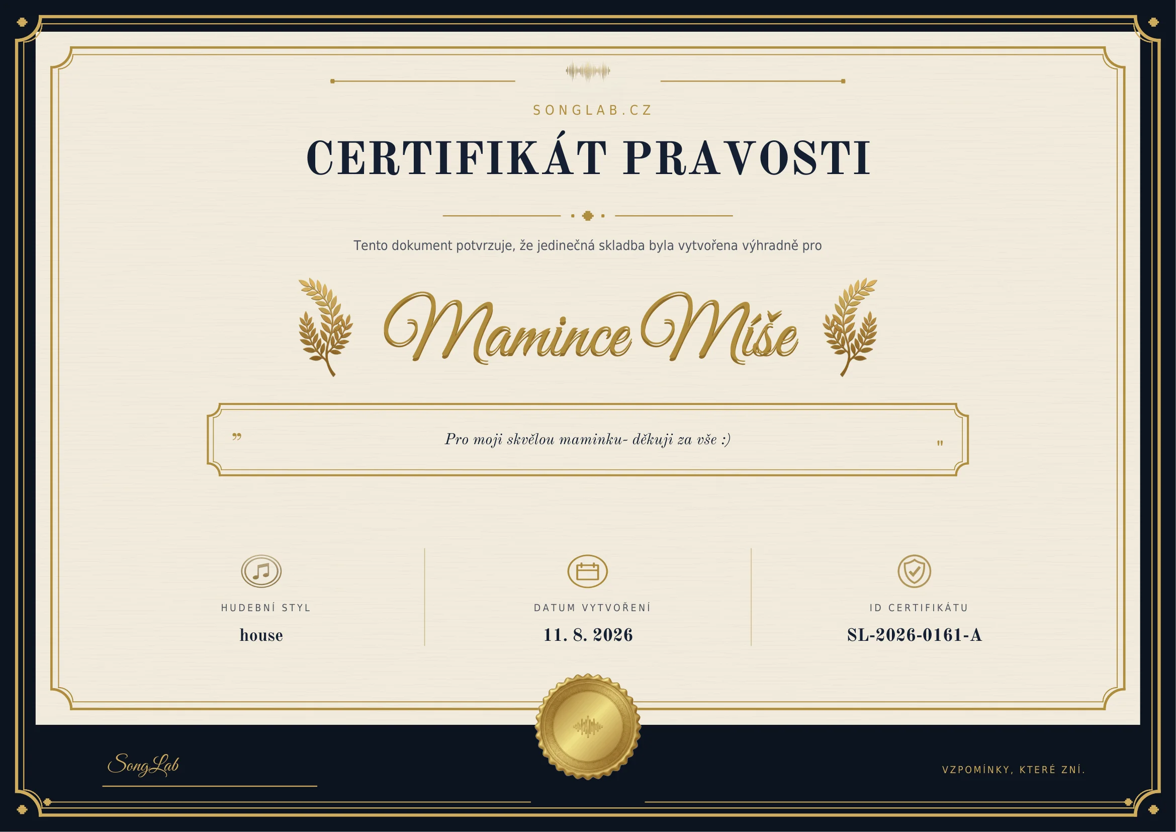 Ukázka certifikátu